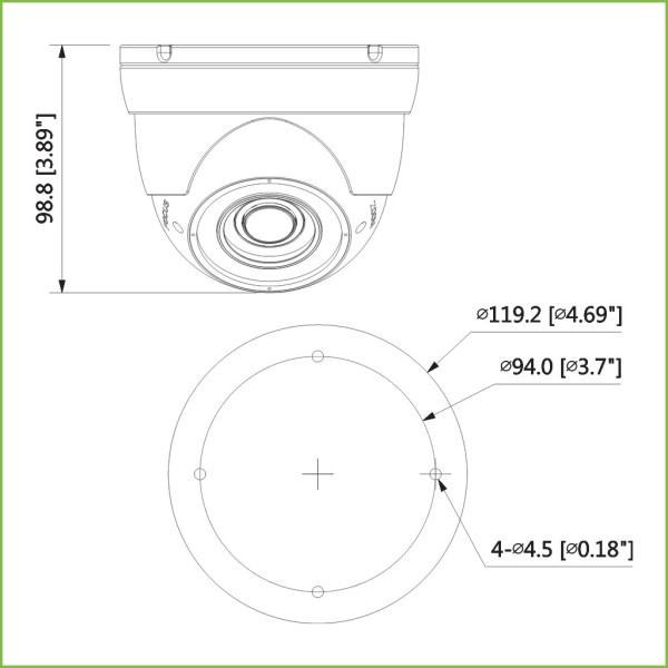 Comprar DAHUA HAC-HDW1100R-VF MiniDomo HDCVI 1M 720P DN ICR IR30m 0Lux 2.7-12mm VF IP67
