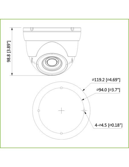 Comprar DAHUA HAC-HDW1100R-VF MiniDomo HDCVI 1M 720P DN ICR IR30m 0Lux 2.7-12mm VF IP67