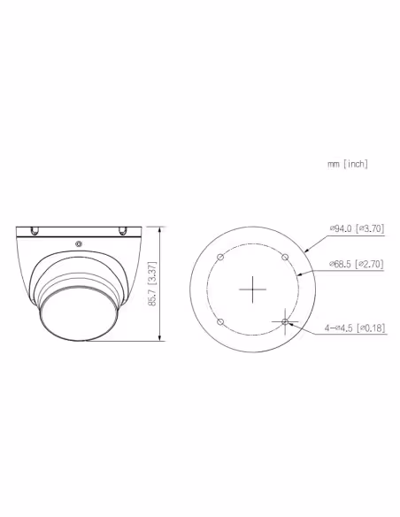 Acheter DAHUA HAC-HDW1200TLM-IL-A-0280B-S6 MiniDôme HDCVI 4EN1 2M 1080P Éclairage double LED 20 m / IR 20 m 2.8mm IP67 MIC