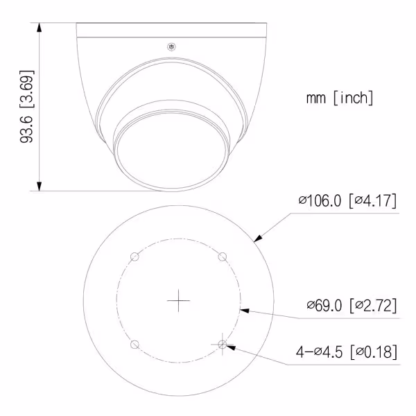 Acheter DAHUA HAC-HDW1200T-IL-A-0280B-S6-B Mini-dôme HDCVI 4-en-1 2 Mpx 1080P Éclairage double LED 40 m / IR 40 m 2.8mm IP67 MIC
