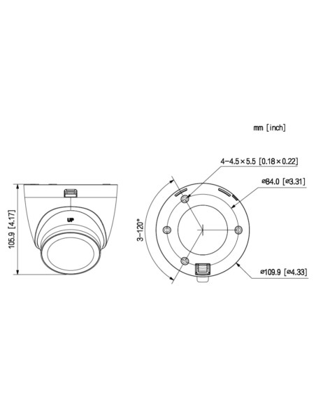 Acheter DAHUA HAC-HDW1200TQ-IL-T Mini-dôme HDCVI 4-en-1 2 Mpx Éclairage double LED 40 m / IR 40 m 2.8mm IP67 micro/haut-parleur 