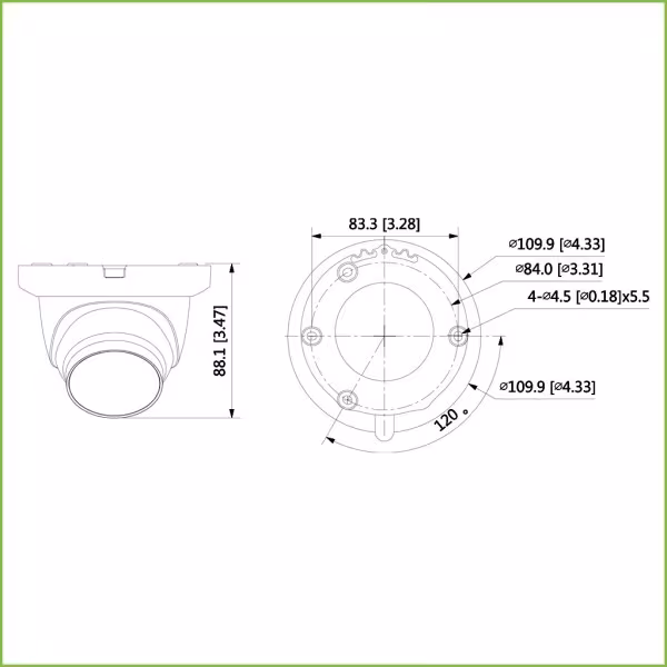 Comprar DAHUA HAC-HDW1231TLMQ-0280B MiniDomo HDCVI 4EN1 2M 1080P WDR Starlight IR30m 2.8mm IP67 Quick-to-install