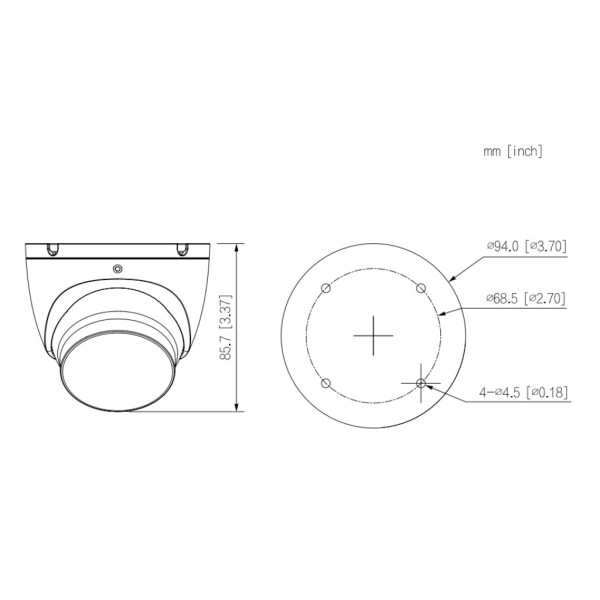 Acheter DAHUA HAC-HDW1500TLM-IL-A-0280B-S3 Mini-dôme HDCVI 4 en 1 5 M Éclairage double LED 30 m / IR 30 m 2.8mm IP67 MIC