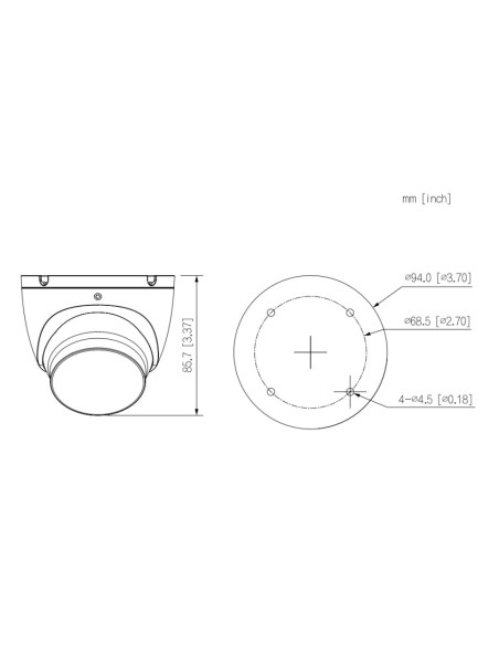 Acheter DAHUA HAC-HDW1500TLM-IL-A-0360B-S3 Mini-dôme HDCVI 4EN1 5M Éclairage double LED 30 m / IR 30 m 3.6mm IP67 MIC