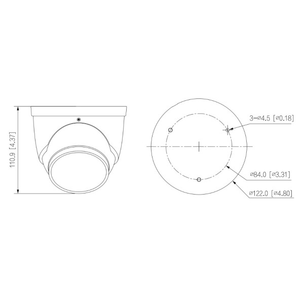 Acquistare DAHUA HAC-ME1509H-A-PV-0360B-S2 Dome HDCVI TiOC 4 in 1 5M WDR Illuminazione doppia LED 40 m/IR 40 m 3.6mm IP67 MIC