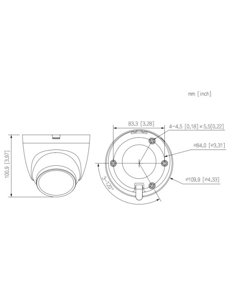 Comprare DAHUA HAC-HDW2501TQ-A-0280B-S2 MiniDomo HDCVI 4EN1 5M WDR Starlight IR40m 2.8mm IP67 MIC Quick-to-install