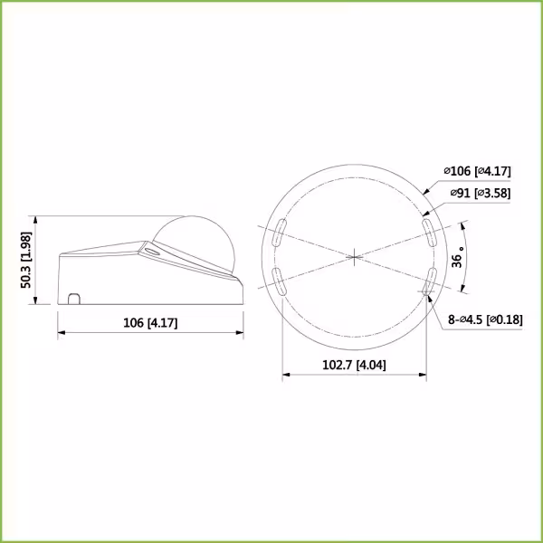 Acquistare DAHUA HAC-HDBW2501F-A-0280B Dome HDCVI 4EN1 5M DN ICR WDR Starlight IR30m 2.8mm IP67 IK10 MIC