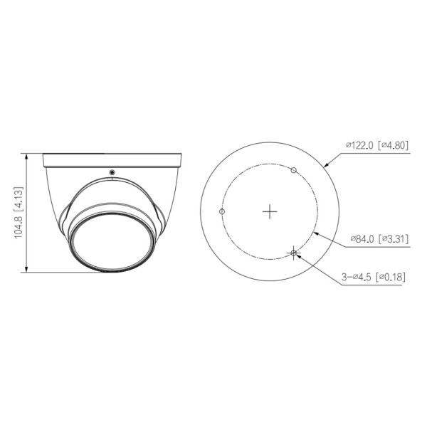 Acheter DAHUA HAC-HDW1801T-Z-A-S2 Mini-dôme HDCVI 4 en 1 4K DN WDR Starlight IR 60 m 2.7-13.5VFM IP67 MIC