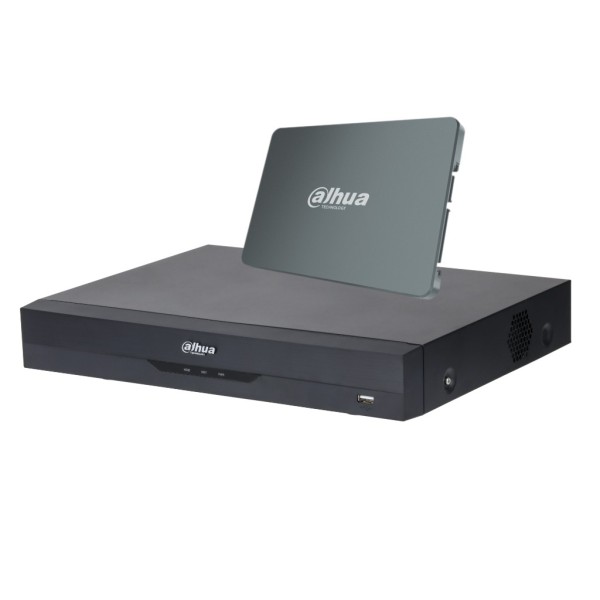 Comprare DAHUA S-XVR5104HE-4KL-I3(1T) DVR 5EN1 H265 4ch 4K@6ips +4IP 8MP 1HDMI 1HDD I/O AI con SSD-V800S1TB