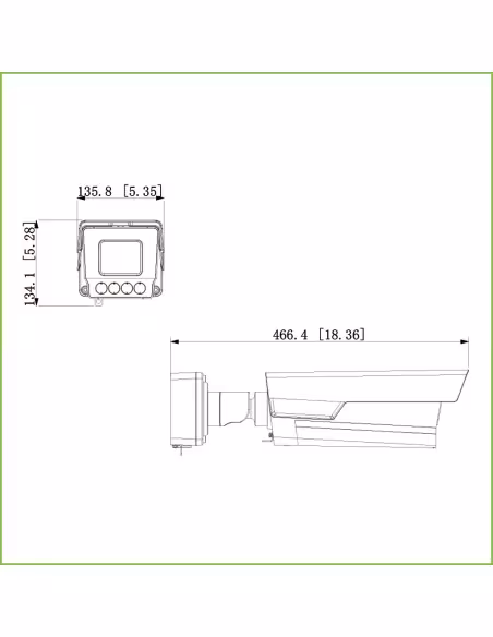 Comprar DAHUA ITC431-RW1F-IRL8 Tubular IP ANPR H265 4MP 4IR830nm 10-50VFM IP67 IK10 PoE AUDIO E/S AI