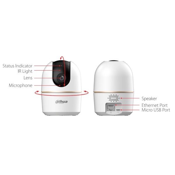 Kaufen DAHUA IPC-HPT1330DA-STW-0280B PT IP Würfel H265 3MP Tag/Nacht IR 10 m 2.8mm WLAN SD 5V Mikrofon/Lautsprecher