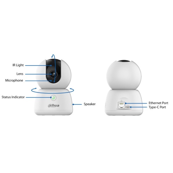 Comprar DAHUA IPC-H3B-0280B Cubo PT IP H265 3M DN IR10m 2.8mm WiFi SD 5V MIC/Altavoz