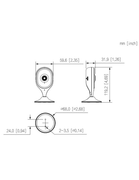 Comprar DAHUA IPC-C3A Cubo IP H265 3M DN IR10m 2.8mm WiFi SD 5V MIC/Altavoz