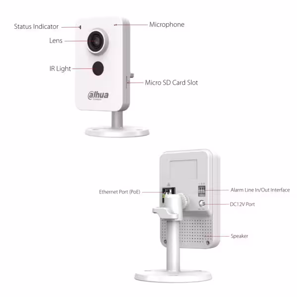 Acquistare DAHUA IPC-K1430K-STW C4K-P - Cubo IP H265 4MP DN IR30m 2.8mm SD 12V Ingresso/Uscita MIC/Altoparlante PoE WiFi