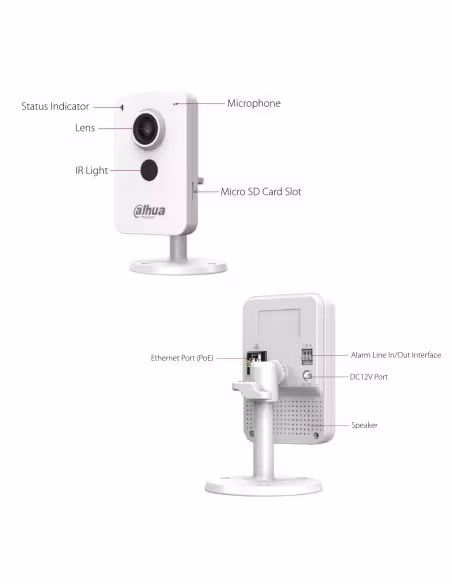 Acquistare DAHUA IPC-K1430K-STW C4K-P - Cubo IP H265 4MP DN IR30m 2.8mm SD 12V Ingresso/Uscita MIC/Altoparlante PoE WiFi