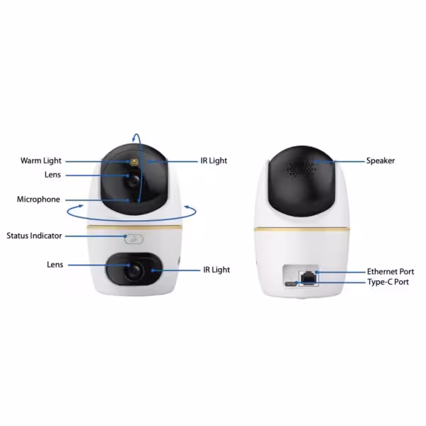 Comprar DAHUA IPC-HPT1539DD-STW-5E2 Cubo PT IP DUAL-LENS H265 5M+5M DN LED30m/IR30m 3.6mm SD 5V MIC/Altavoz WiFi