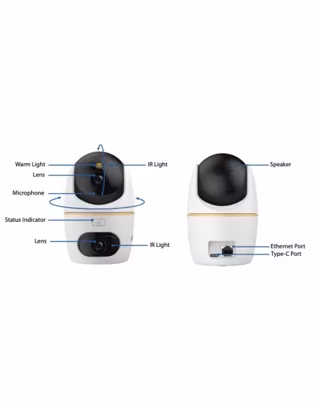 Comprar DAHUA IPC-HPT1539DD-STW-5E2 Cubo PT IP DUAL-LENS H265 5M+5M DN LED30m/IR30m 3.6mm SD 5V MIC/Altavoz WiFi