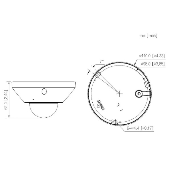 Acheter DAHUA IPC-EB5541-M-AS FishEye H265 5M Mobile WDR 1.4mm IK10 IP67 Audio SD PoE MIC E/S IA