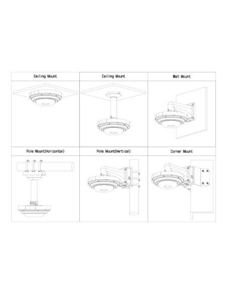 Acheter DAHUA IPC-PDBW82041-B360-S2 Caméra IP H265 multis capteurs 4x5MP IR 4 directions 30 m 360º IP67 IK10 PoE+ AUDIO E/S