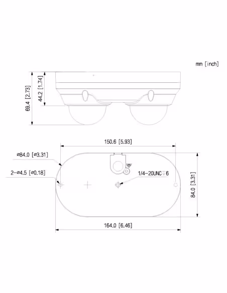 Acheter DAHUA IPC-HDBW2449F-AS-E2-IL-0360B Caméra IP H265 2x4MP double directionnelle WDR éclairage double LED20m/IR30m 3.6mm IP