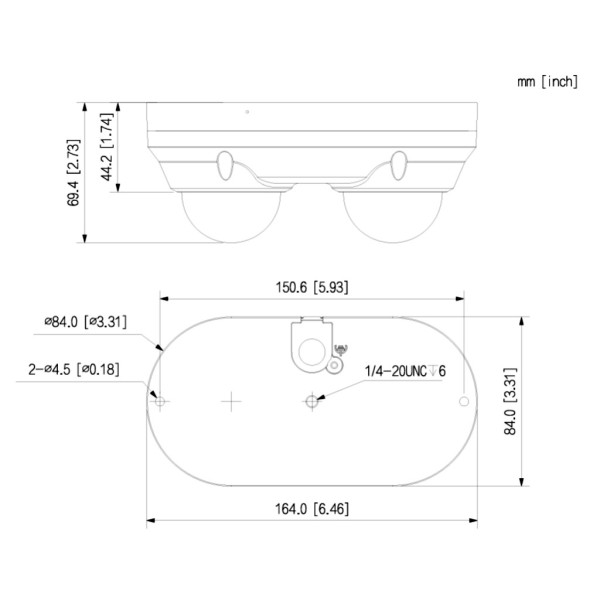 Acheter DAHUA IPC-HDBW2449F-AS-E2-IL-0280B Caméra IP H265 2x4MP double directionnelle WDR Éclairage double LED20m/IR30m 2.8mm IP