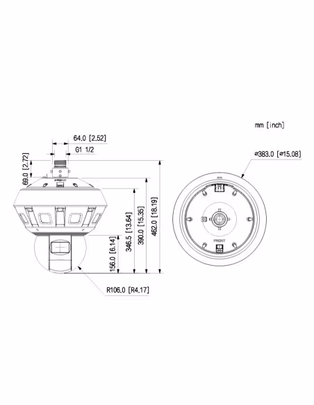 Comprar DAHUA PSDW83242M-A360-D845L-S3 Panorámica 360º 32M Multisensor (8x4M) + Domo PTZ IP 8M H265 IR500m IP66 DC36V AUDIO E/S 
