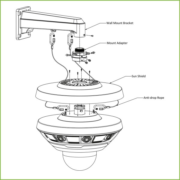 Acheter DAHUA PSD8802-A180 Panoramique 180º 8M (4x2M) + Dôme PTZ IP 2M H265 37X SMART TRACK IP67 IK10 DC36V AUDIO