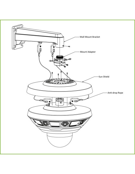 Acquistare DAHUA PSD8802-A180 Panoramica 180º 8M (4x2M) + Dome PTZ IP 2M H265 37X SMART TRACK IP67 IK10 DC36V AUDIO