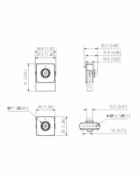Acquistare DAHUA IPC-HUM8241E-E1-L4 Minicamera IP H265 Pinhole 2M WDR 2.8mm AUDIO I/O + Unità principale AI