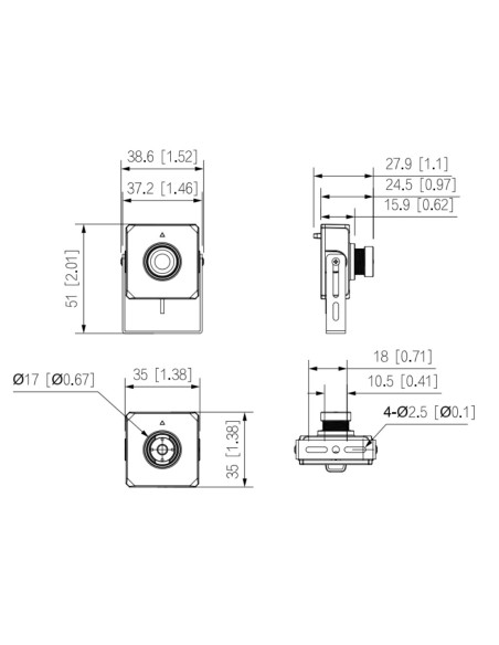 Acquistare DAHUA IPC-HUM8241E-E1-L5 Mini telecamera IP H265 Pinhole 2M WDR 2.8mm AUDIO I/O + Unità principale AI