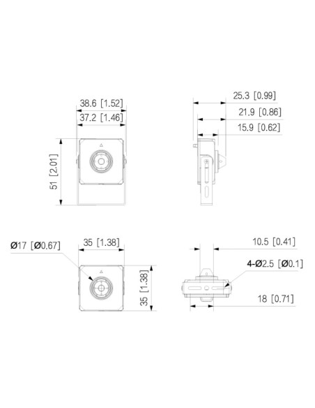 Acheter DAHUA IPC-HUM8441E-E1-L4 mini-caméra IP H265 pinhole 4M WDR 2.8mm audio E/S + unité principale IA
