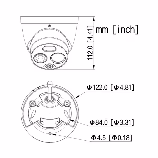 Acheter DAHUA TPC-DF1241-B7F8-DW-S2 Dôme thermique IP DUAL 256*192 7 mm + 4 M 8 mm IP67 12 V PoE