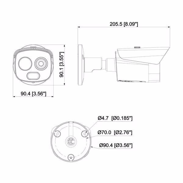 Comprar DAHUA TPC-BF1241-B3F4-DW-S8 Cámara Térmica IP DUAL 256*192 3.5mm + 4M 4mm IP67 12V PoE