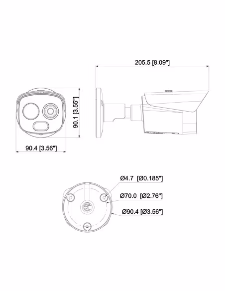 Comprar DAHUA TPC-BF1241-B3F4-DW-S8 Cámara Térmica IP DUAL 256*192 3.5mm + 4M 4mm IP67 12V PoE