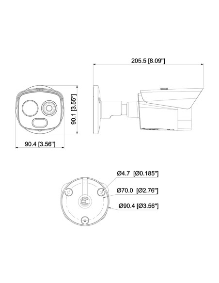 Acheter DAHUA TPC-BF1241-B7F8-DW-S8 Caméra thermique IP DUAL 256*192 7 mm + 4 M 8 mm IP67 12 V PoE