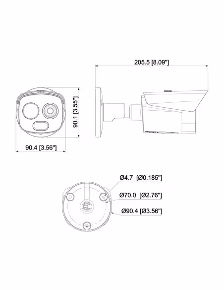 Acheter DAHUA TPC-BF1241-B10F12-DW-S8 Caméra thermique IP DUAL 256*192 10mm + 4M 12mm IP67 12V PoE