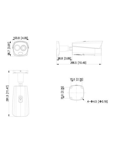 Comprar DAHUA TPC-BF2241-B7F8-DW-S2 Cámara Térmica IP DUAL 256*192 7mm + 4M 8mm IP67 12V PoE