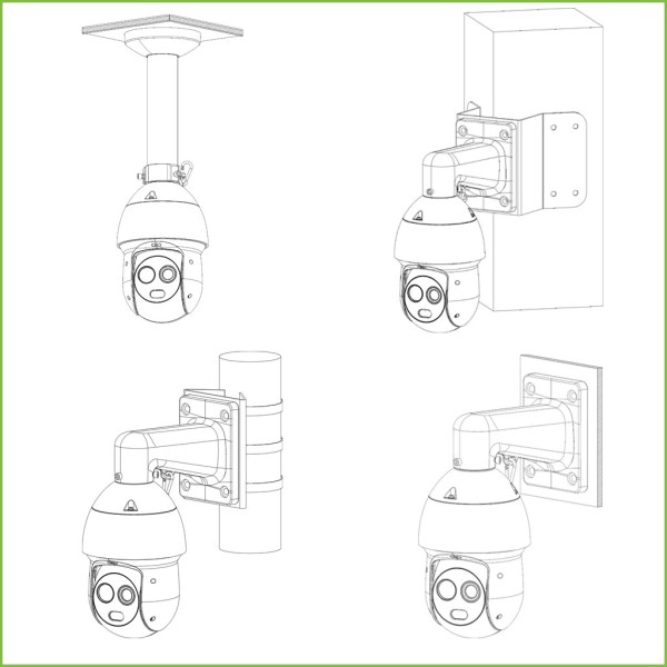 Kaufen DAHUA TPC-SD2221-B3F4 Hybrid-PTZ-IP-Thermo-AI-Dome 256*192 3.5mm + 2M 4mm IP66 12V PoE+ Audio Ein/Ausgang