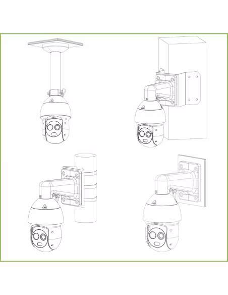 Comprar DAHUA TPC-SD2221-B3F4 Domo PTZ Híbrido IP Térmico AI 256*192 3.5mm + 2M 4mm IP66 12V PoE+ AUDIO E/S
