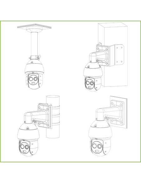Kaufen DAHUA TPC-SD2221-B3F4 Hybrid-PTZ-IP-Thermo-AI-Dome 256*192 3.5mm + 2M 4mm IP66 12V PoE+ Audio Ein/Ausgang