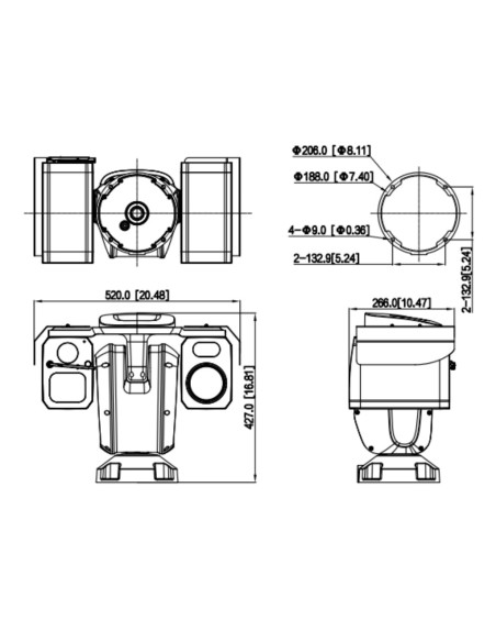 Acheter DAHUA TPC-PT8441D-BM100-AC Caméra thermique PT IP DUAL 400*300 100 mm + 4 M 6-336 mm IP66 anticorrosion IA