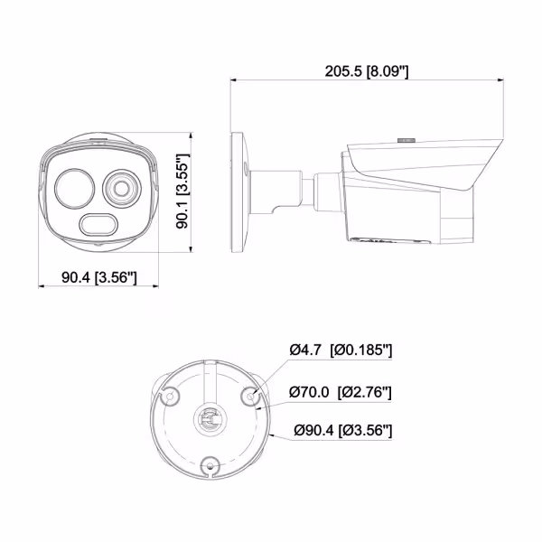 Acheter DAHUA TPC-BF1241-TB3F4-DW-S8 Caméra thermographique IP DOUBLE 256*192 3.5mm + 4M 4mm IP67 12V PoE AUDIO E/S