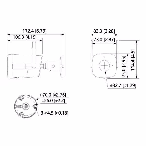 Comprar DAHUA IPC-HFW1230DT-STW Tubular IP H265 2M DN dWDR 3DNR IR30m 3.6mm IP67 AUDIO MIC WiFi