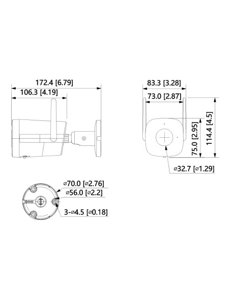 Acquistare DAHUA IPC-HFW1230DT-STW Tubolare IP H265 2M DN dWDR 3DNR IR30m 3.6mm IP67 AUDIO MIC WiFi