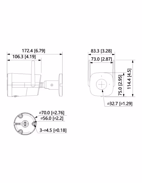Comprar DAHUA IPC-HFW1230DT-STW Tubular IP H265 2M DN dWDR 3DNR IR30m 3.6mm IP67 AUDIO MIC WiFi