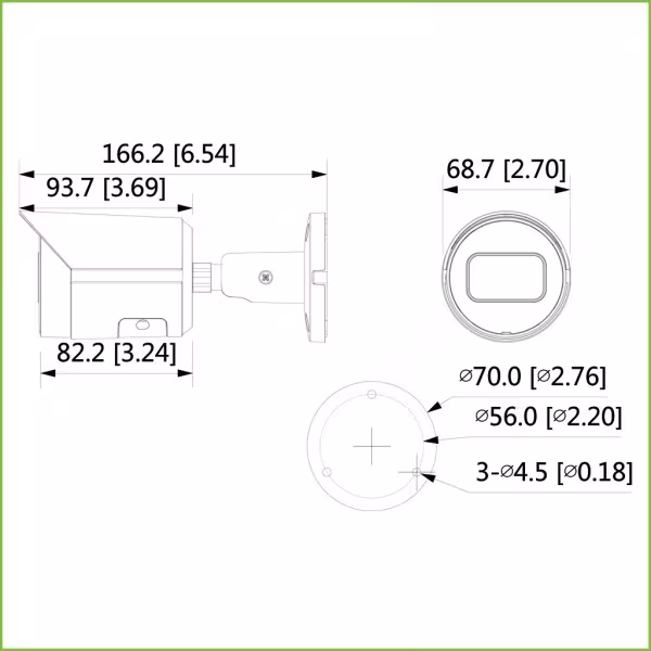 Comprar DAHUA IPC-HFW2230S-S-0360B-S2-B Tubular IP H265 2M DN dWDR Starlight IVS 3DNR IR30m 3.6mm IP67 PoE Color Negro