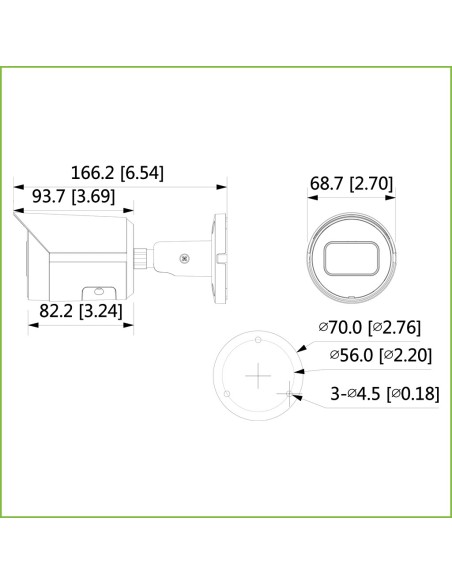 Acquista DAHUA IPC-HFW2230S-S-S2 Tubolare IP H265 2M DN dWDR Starlight IVS 3DNR IR 30 m 2.8mm IP67 PoE