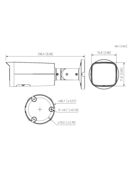 Comprar DAHUA IPC-HFW2241T-ZAS Tubular IP H265 2M WDR Starlight IR60m 2.7-13.5VFM IP67 PoE SD AUDIO MIC E/S AI