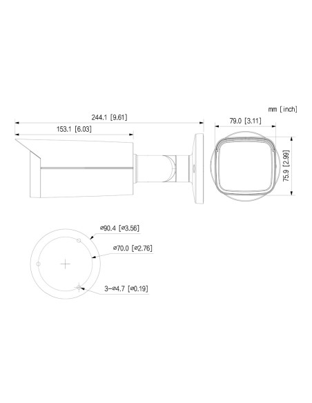 Comprar DAHUA IPC-HFW3241T-ZS-S2 Tubular IP H265 2M DN WDR Starlight IR60m 2.7-13.5VFM IP67 PoE SD AI