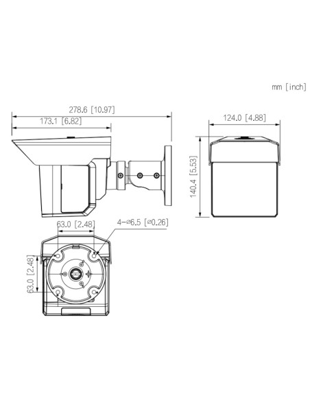 Comprar DAHUA IPC-MFW5241T2-E3-ASE Tubular IP H265 3x2M TRIPLE-LENS 3.6/12/25mm para protección perimetral 8IR100m IP67 IK10 ePo
